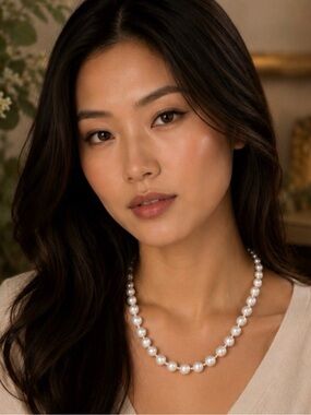 14K GOLD Vintage Hand-Knotted Freshwater Cultured Pearl Necklace